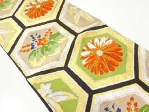 アンティーク　亀甲に菊桐模様織出し袋帯（材料）